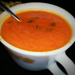 A picture of Creamy Tomato Basil Soup.