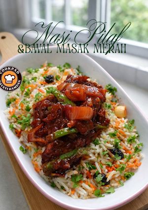 Gambar Nasi Pilaf & Bawal Masak Merah