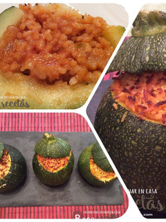 Una foto de Calabacines rellenos de arroz