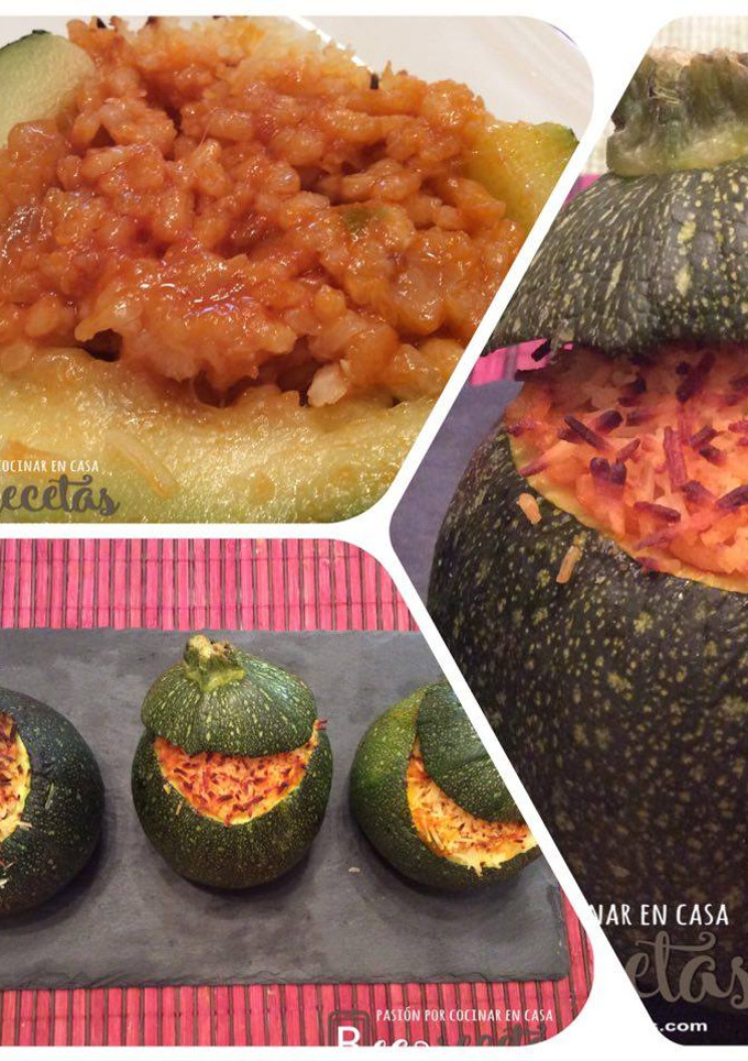 Una foto de Calabacines rellenos de arroz