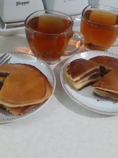 عکسی از دستور پنکیک دو رنگ