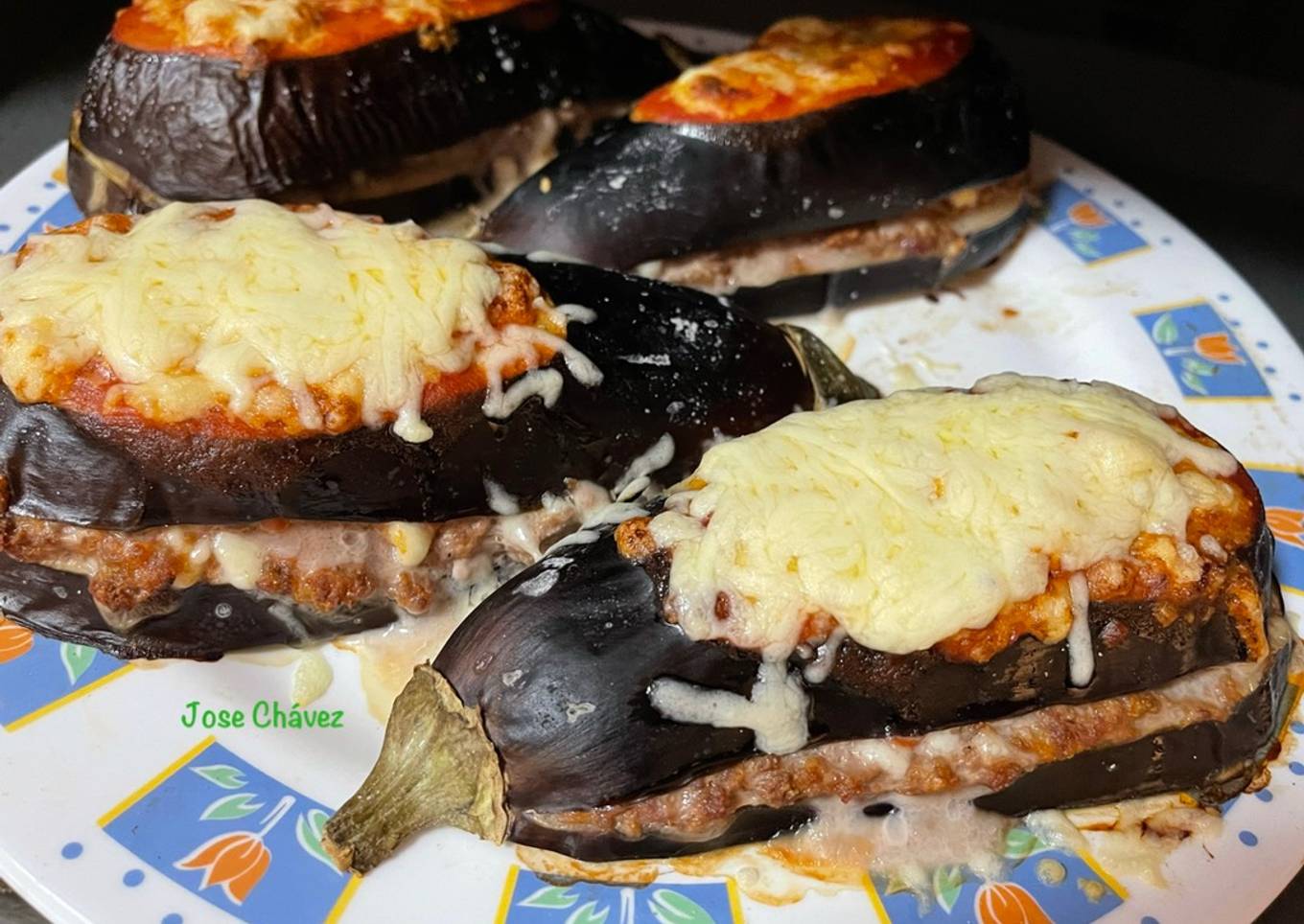 Berenjenas rellenas de carne al horno