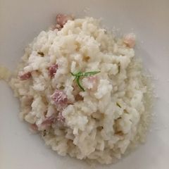A picture of Rosemary and pancetta risotto.