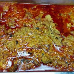 A picture of Egusi with bitter leaf.