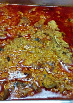 A picture of Egusi with bitter leaf.