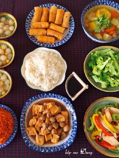 Hình của món Mâm cơm chay rằm tháng giêng.