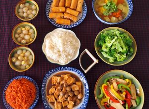 Hình của món Mâm cơm chay rằm tháng giêng.