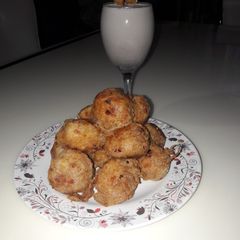 A picture of *my first recipe contest* yam balls da kunun aya.