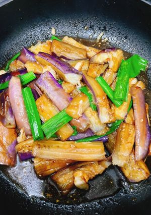Hình của món Cà tím xào dầu hào.