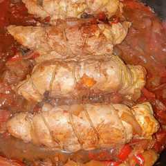 Una foto de Arrolladitos de Pollo relleno con Verduras