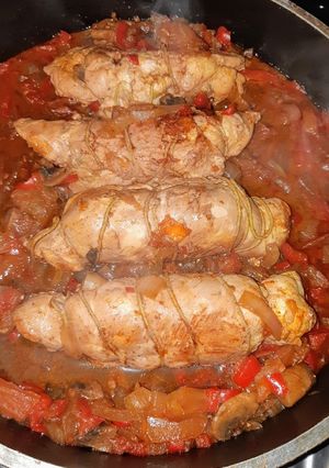 Una foto de Arrolladitos de Pollo relleno con Verduras