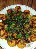 Small fried Shrimps in Malabar Spinach flower curry | Bong Dish