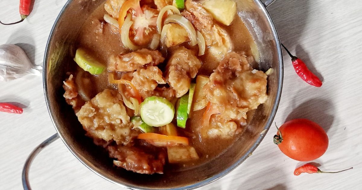 Ayam Goreng Tepung Saus Bistik (Bistik Ayam)