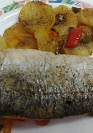 Una foto de Trucha rellena con verduritas
