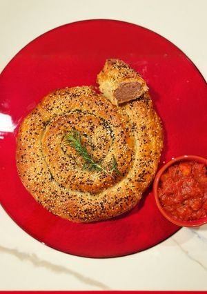 A picture of Boerewors sausage roll.