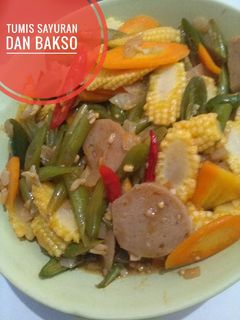 Foto resep Tumis sayur + bakso