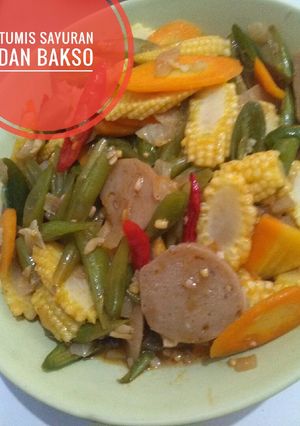 Foto resep Tumis sayur + bakso