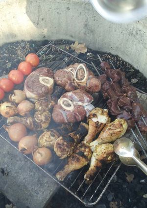 صورة لوصفة دجاج ولحم خروف مشوي
