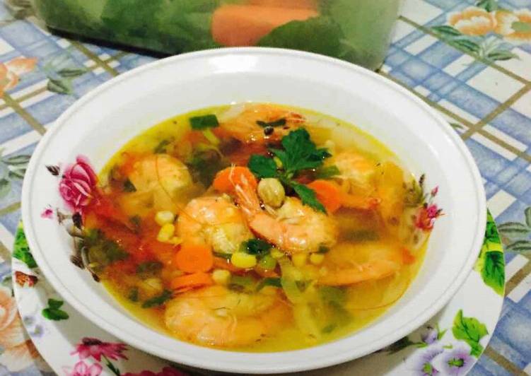 Resep Shrimp Soup Simple enak &amp; sehat. 🍤🥗💞, Lezat