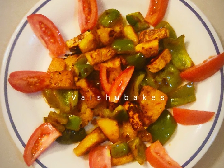 Easy Steps to Prepare|Recipe} Healthy Grilled Salad (With Veggies, Paneer and Sprouts), Tasty