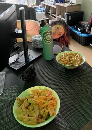 A picture of PG’s World Famous Cashew Pasta.