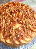 Torta integral de té y vainilla con manzanas