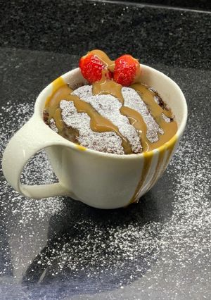 Una foto de Mug cake de chocolate (sin huevo)