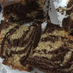 A picture of Zebra cake #endoftheyearchallenge.