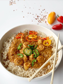 A picture of Hot pepper shrimp curry.