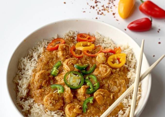 Hot pepper shrimp curry