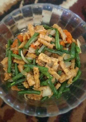 Foto resep Tumis kacang panjang campur tempe
