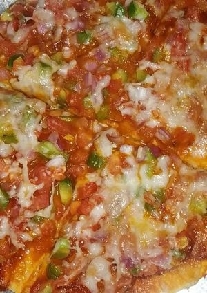 A picture of Yummy pizza delight.