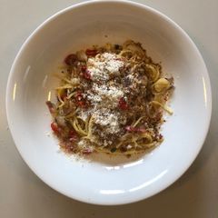 A picture of Shallot, Anchovy, Caper & Garlic Pasta.