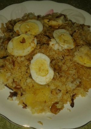 A picture of Egg biryani.