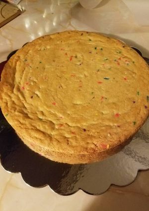 A picture of Funfetti Cookie Cake.