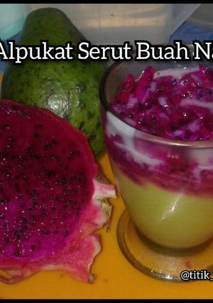 Foto resep Es Alpukat Serut Buah Naga