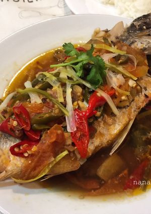 Foto resep Tim Ikan Ekor Kuning Pedas