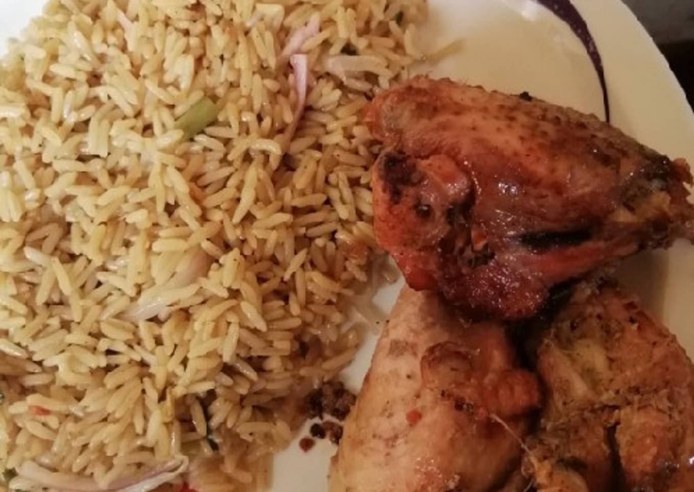 Fried rice with grilled chicken