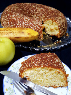 عکسی از دستور کیک موز و سیب