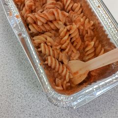 Tomato Pasta with White Cheese A picture of Tomato Pasta with White Cheese.