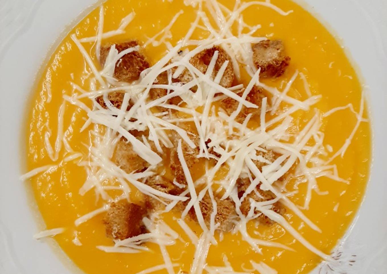 Sopa crema de calabaza y batata