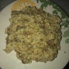 Una foto de Risotto con pollo y setas
