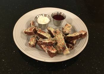 How to Make Tasty Brownie Fries with Fresh Strawberry Sauce and Whipped Creamy