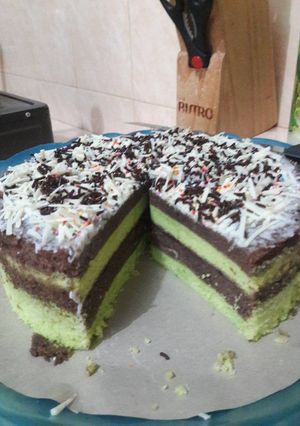 Foto resep Brownies coklat pandan lembuuttttt