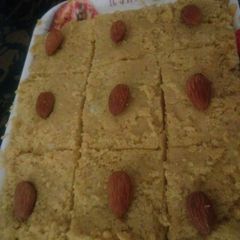 Besan burfi in Microwave A picture of Besan burfi in Microwave.