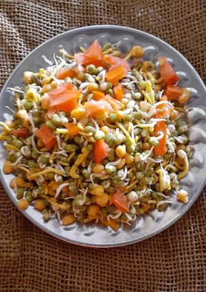 ફણગાવેલા મગની ચાટ (Sprouted Moong Chaat Recipe In Gujarati) રેસીપી મુખ્ય ફોટો