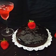 A picture of Dark Chocolate Ganache Cake.