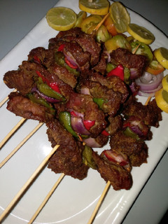 A picture of Suya kebab.