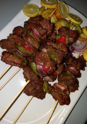 A picture of Suya kebab.