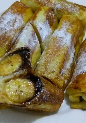 Foto resep Roll Roti pisang caramel coklat mozarella